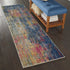 2' X 6' Blue And Yellow Abstract Power Loom Non Skid Area Rug